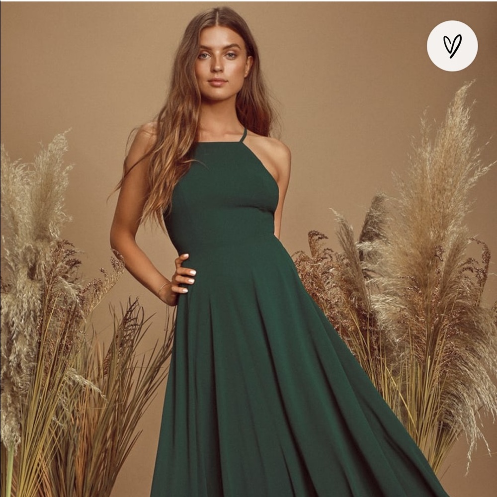 Mythical Kind of Love Dark Green Maxi Dress